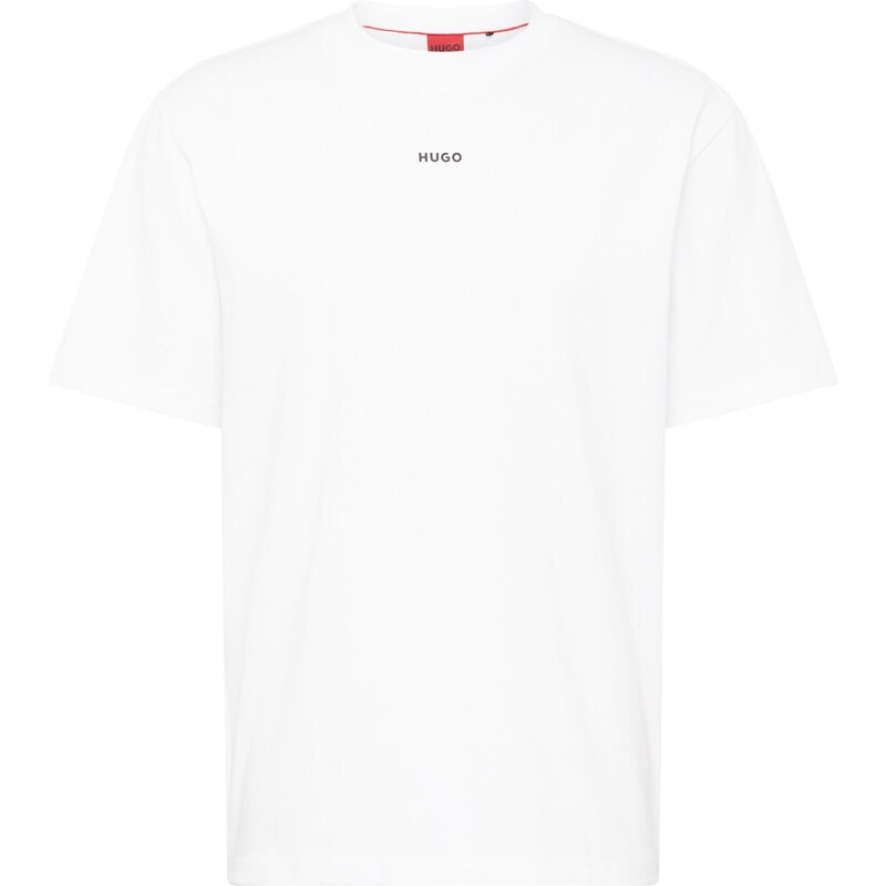 HUGO Tričko Dapolino čierna / šedobiela 37970166