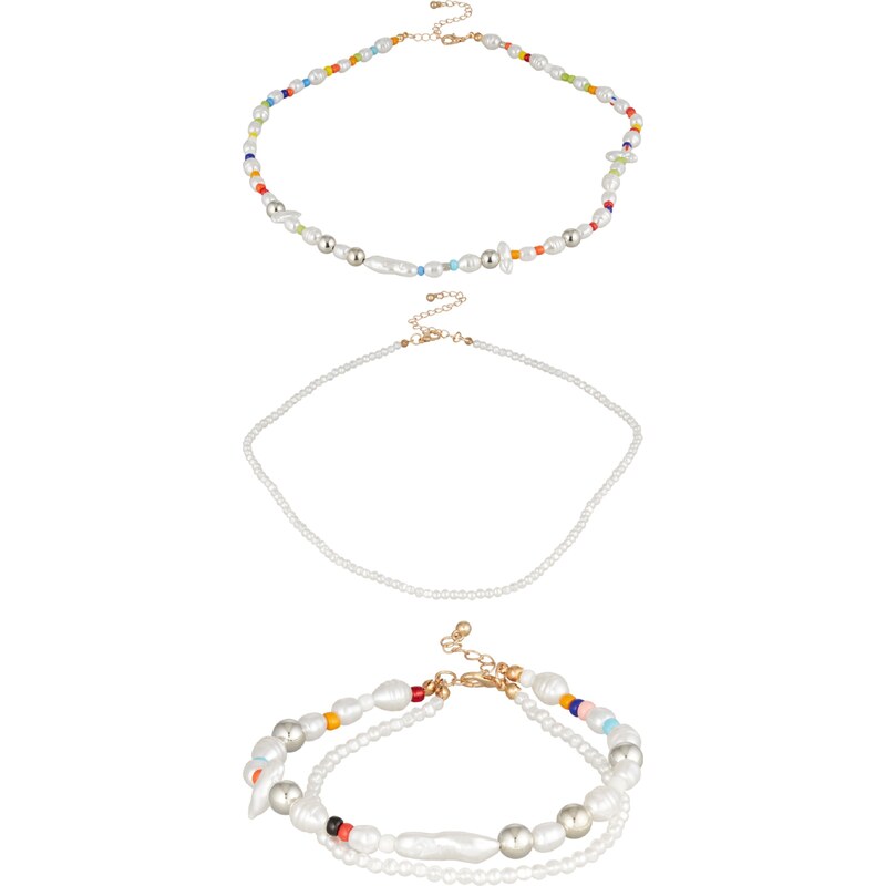 Urban Classics Sada šperkov modrá / žltá / strieborná / perlovo biela 54243564