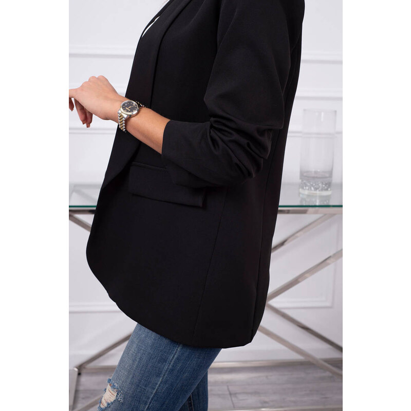 Fashionweek Talianske Elegantné sako,blejzer s riasenými rukávmi K9709