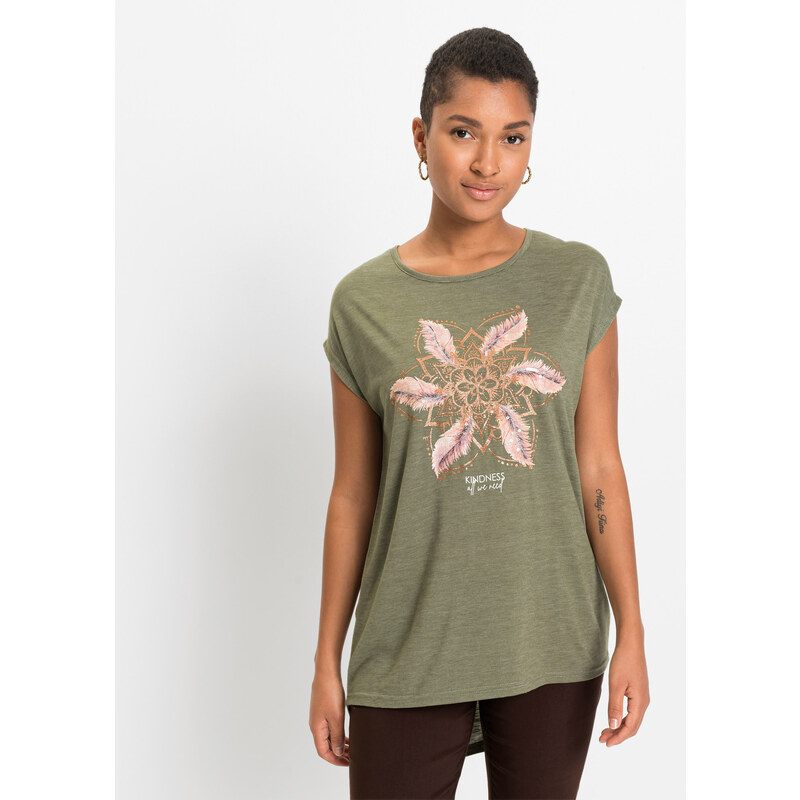 bonprix Tričko z jemného viskózového mixu, farba zelená 48236648