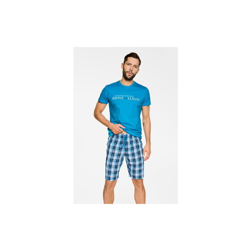 Henderson Pánske krátke pyžamo Proud 39735-55X nebesky modré, Farba nebesky modrá