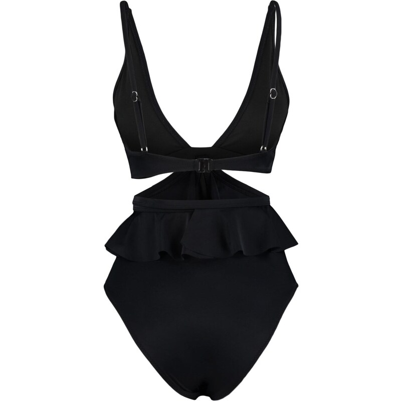Trendyol Collection Čierne plavky s výstrihom do V Alternatívne použitie Normálne plavky