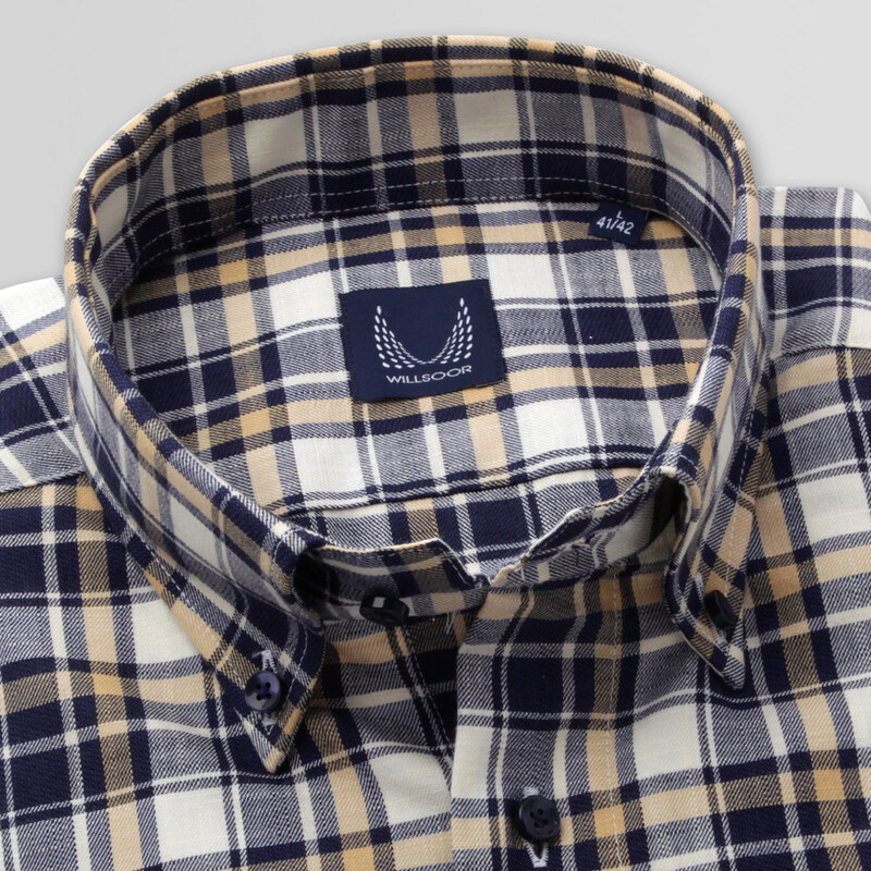 Willsoor Pánska slim fit košeľa s trojfarebným károvaným vzorom 14900