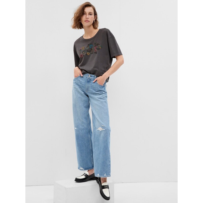 GAP Dámske Tričko s květinovým logom 540598-01 66268167