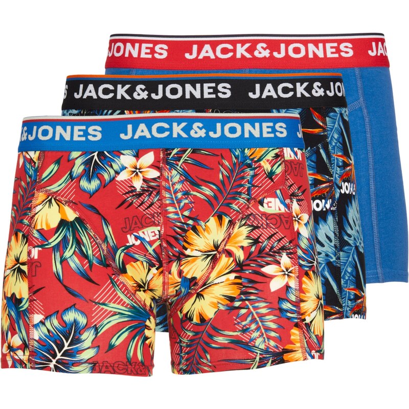 JACK & JONES Boxerky JJAzores modrá / červená / čierna / biela 38062892