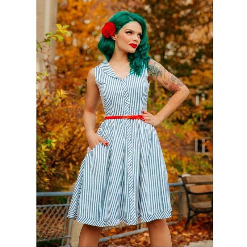 Dolly and Dotty Maverick Modré midi šaty 38038746