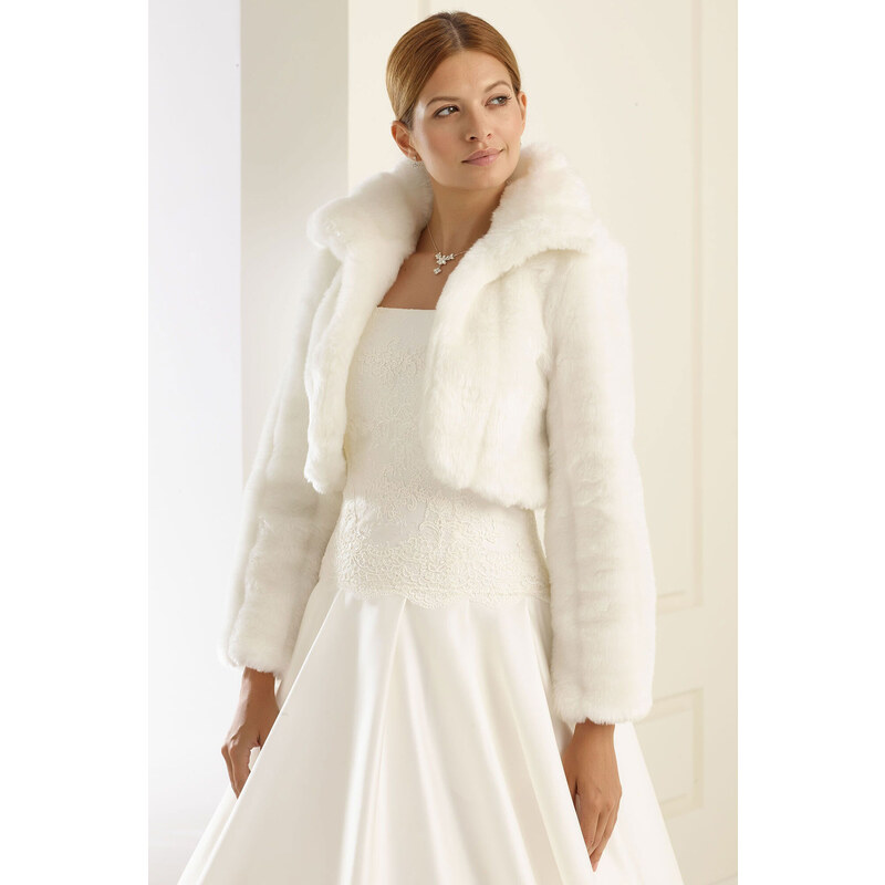 Bianco Evento Luxusné teplé bolerko na svadobné šaty 39496894