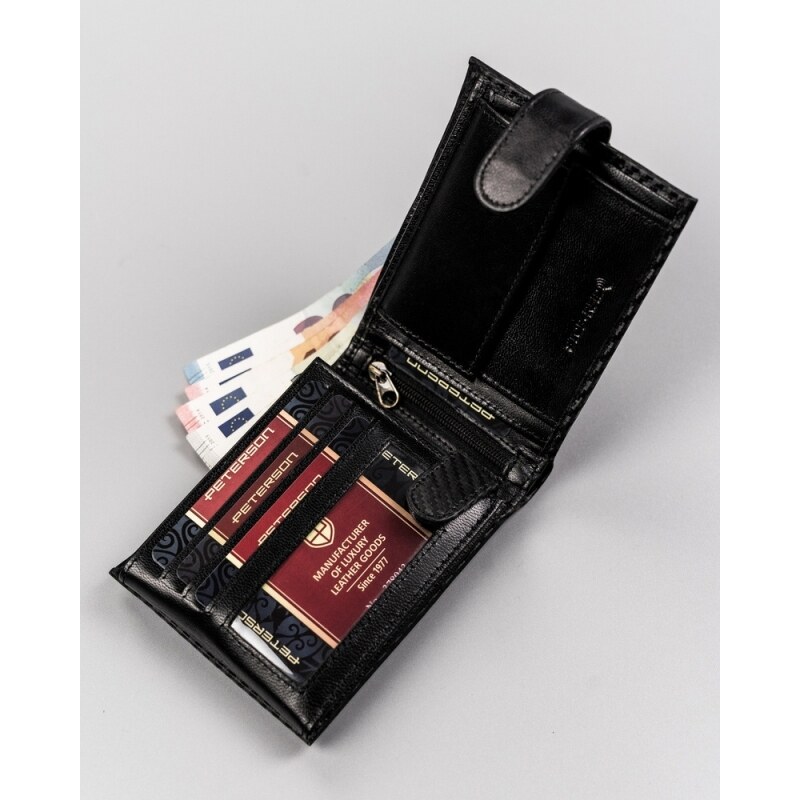 Peterson Pánska kožená karbónová peňaženka s prackou (GPPN329)