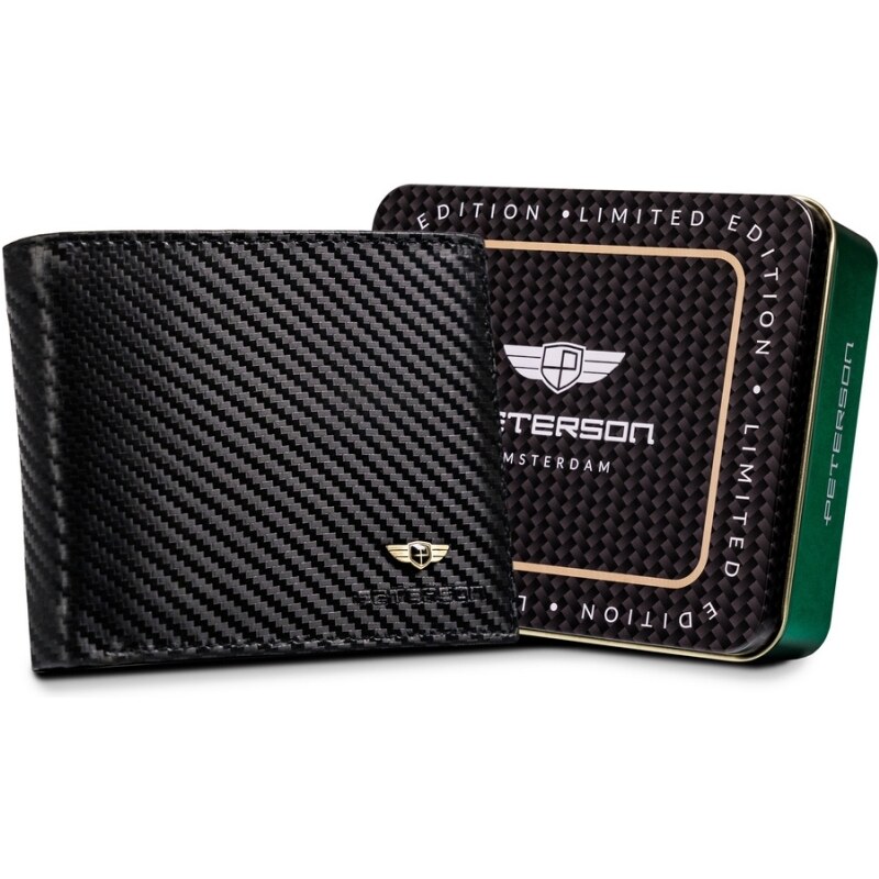 Peterson Kožená pánska karbónová peňaženka (GPPN328) 38039912