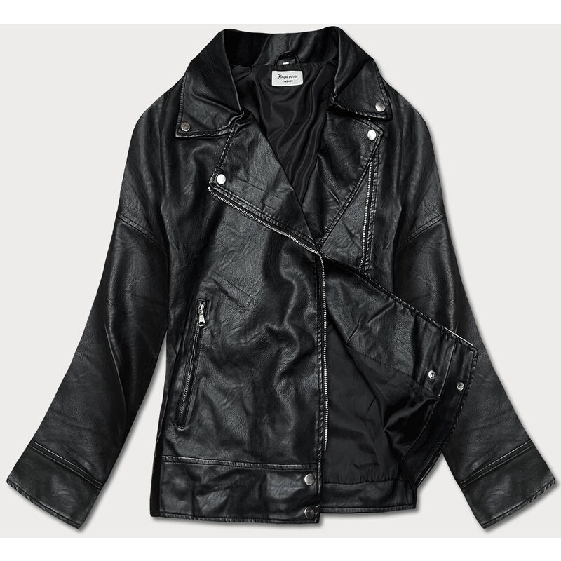 Forget me not FASHION Čierna bunda ramoneska s golierom (HM25) 49748876