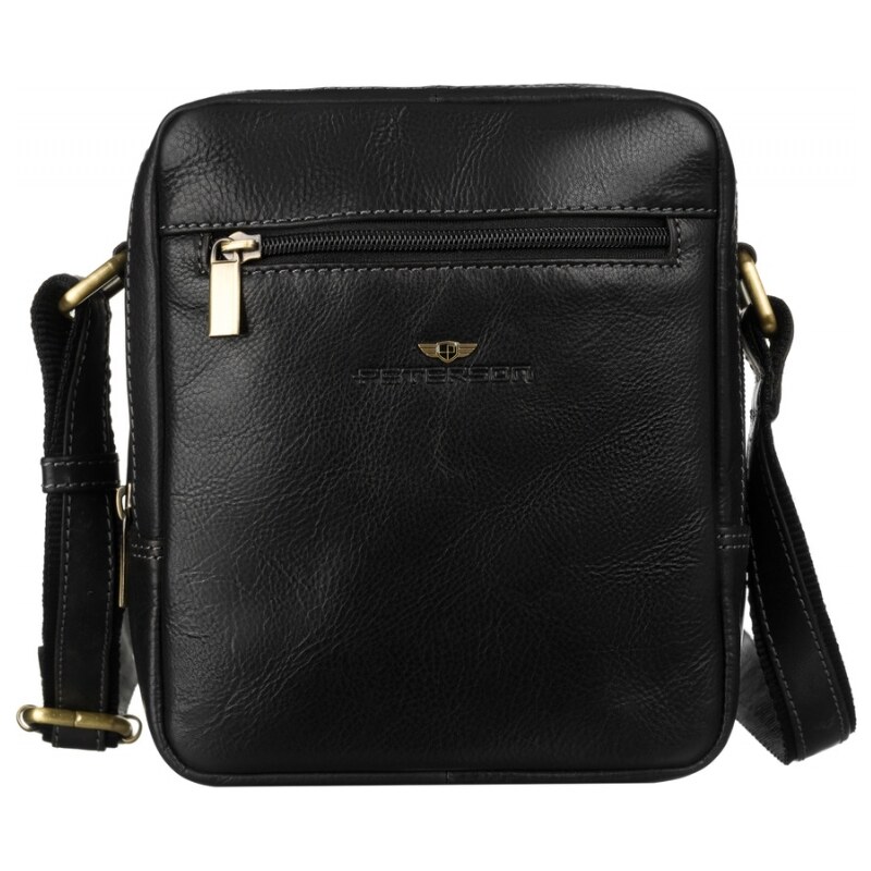 Peterson Pánska kožená taška cez rameno čierna (GT181) 38053488