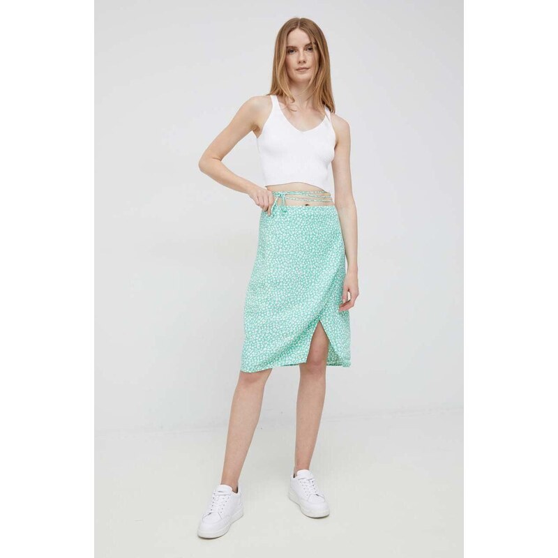 Sukňa Calvin Klein Jeans zelená farba, mini, rovný strih