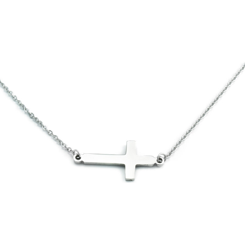 BM Jewellery Dámska retiazka s krížikom 2,8 cm - silver z chirurgickej 39347732