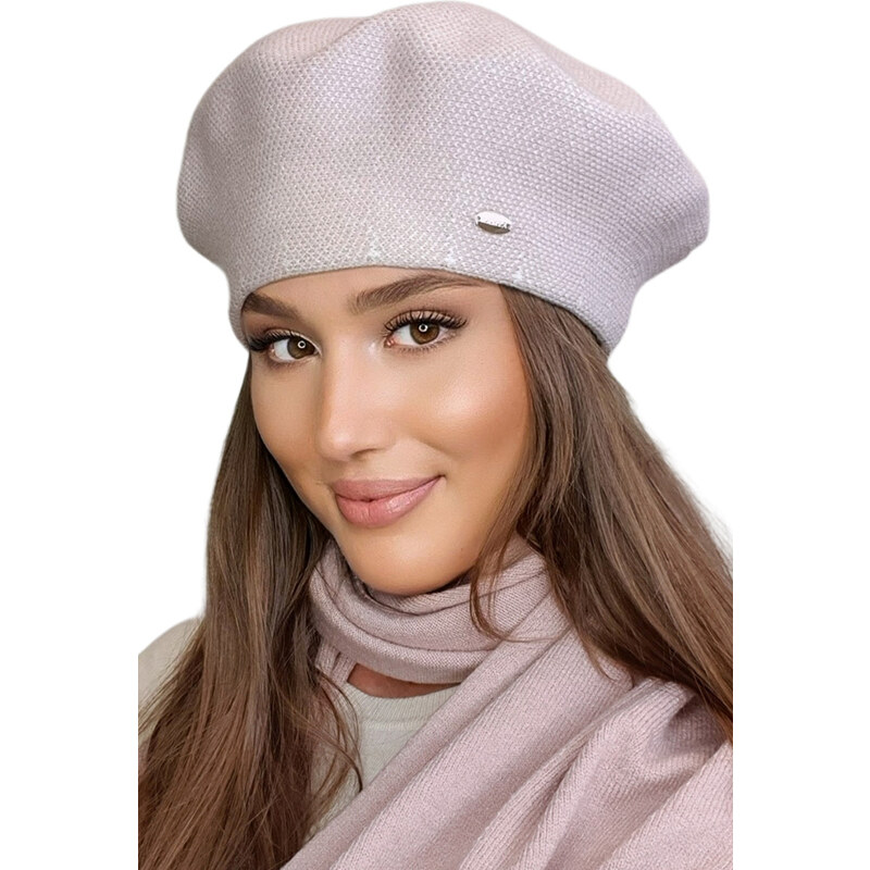 Kamea Ružová dámska baretka na zimu Arkadia, Farba ružová 38074318