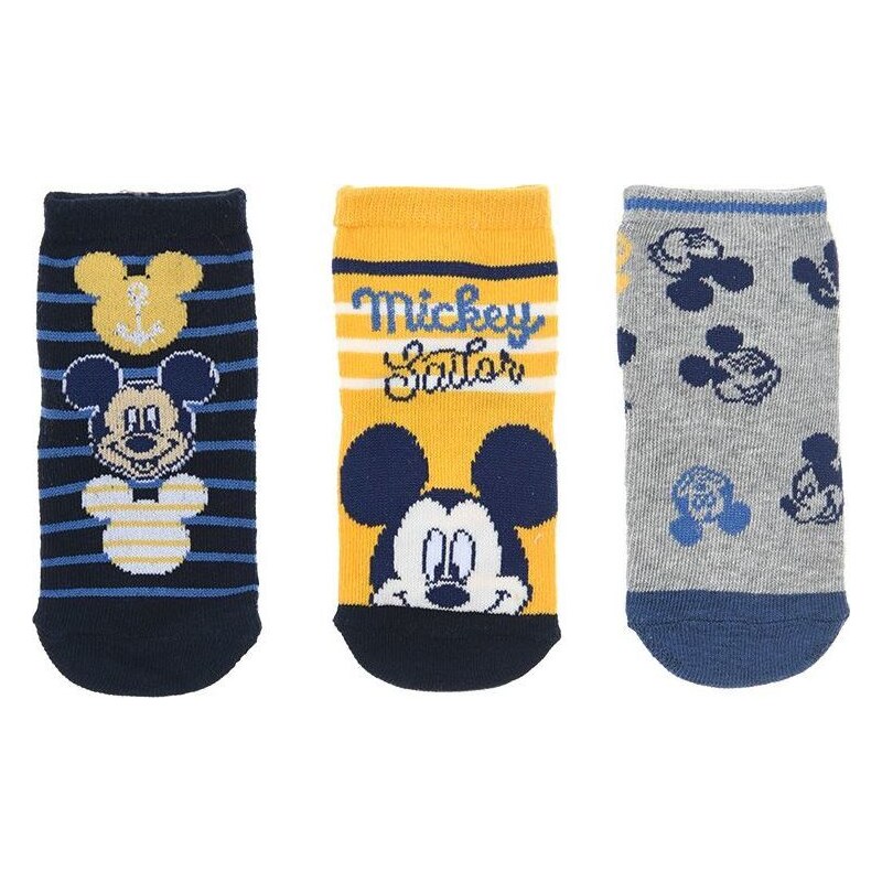 Trojbalenie ponožiek pre bábätká Mickey Mouse - modrá/žltá/sivá 38076071