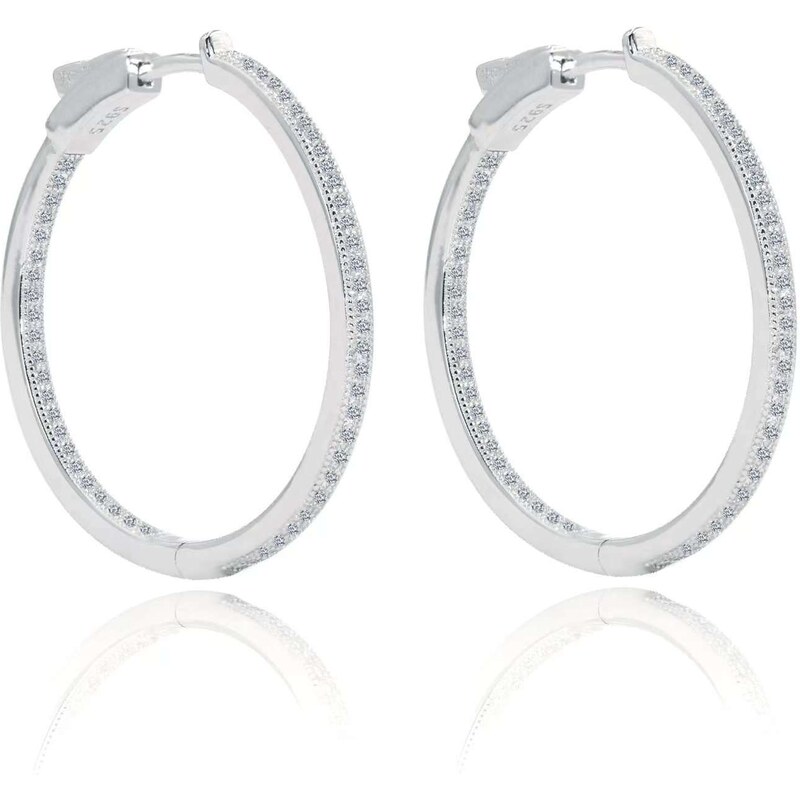 Olivie Strieborné 3cm KRUHY s poistkou 7274 38079772