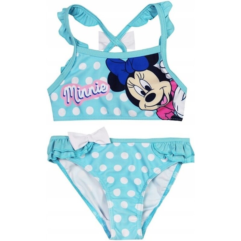 SunCity Detské / dievčenské dvojdielne plavky Disney - Minnie Mouse s bodkami