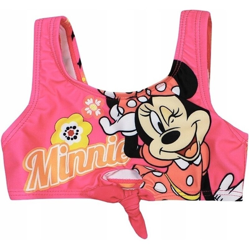 SunCity Detské / dievčenské dvojdielne plavky Minnie Mouse s kvetinami - Disney