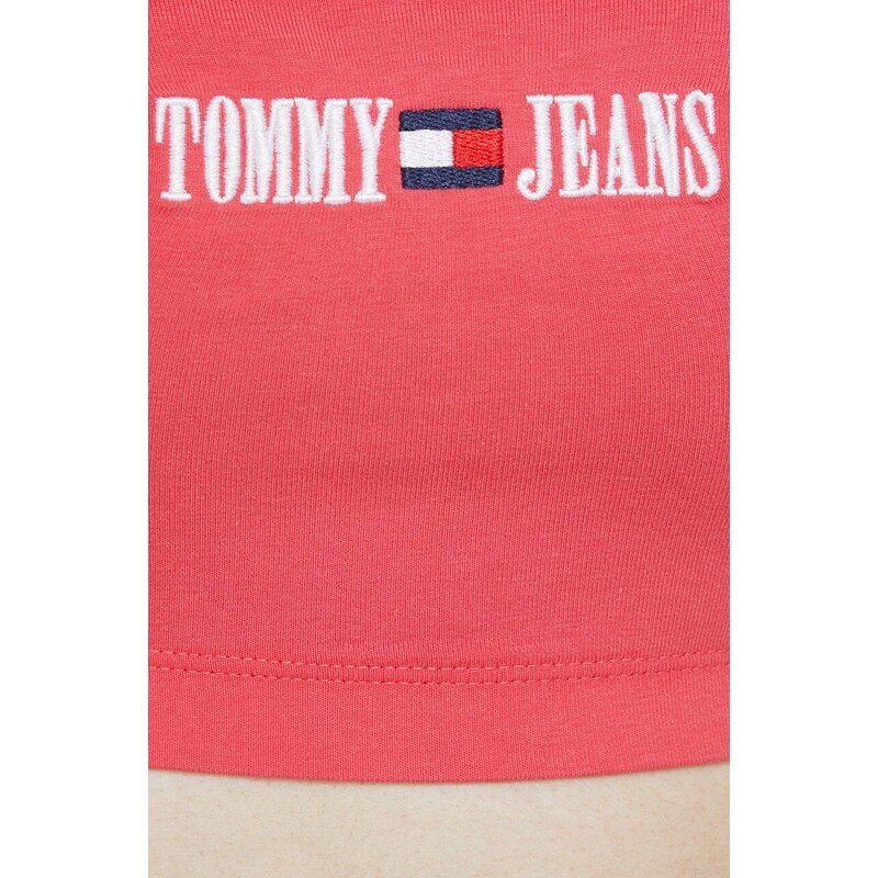 Top Tommy Jeans dámsky, ružová farba