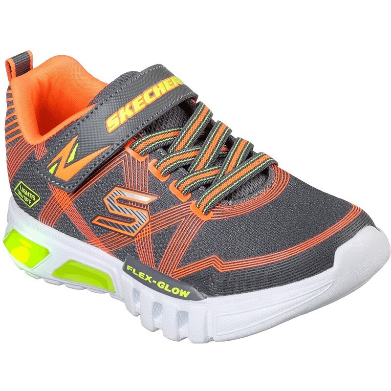 Detské tenisky Skechers Flex-Glow S Lights 90542L/CCOR šedá oranžová - 46771715
