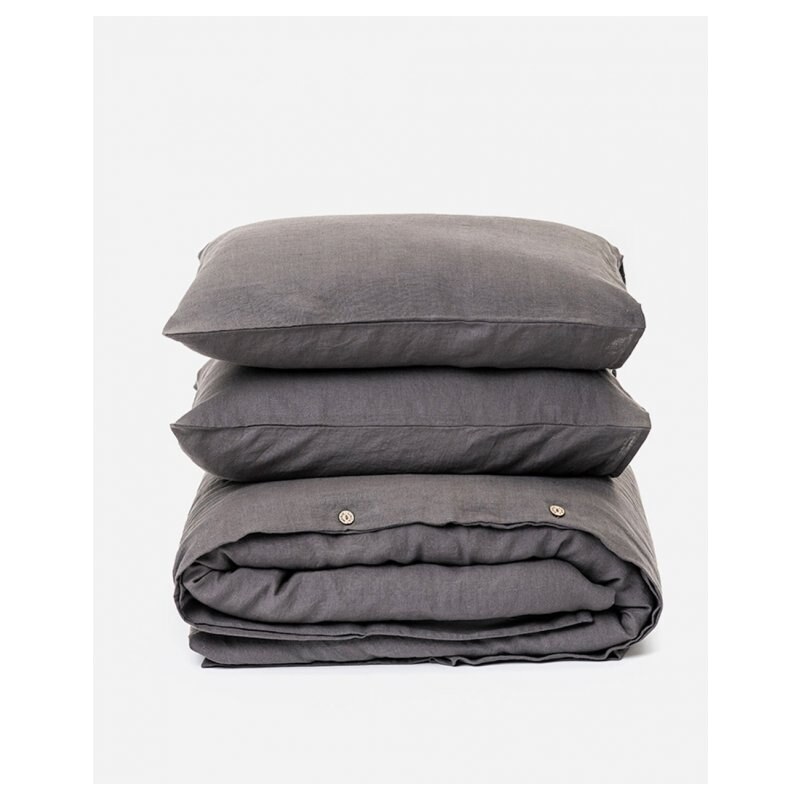 Magic Linen Ľanové obliečky sada (3ks) Charcoal gray