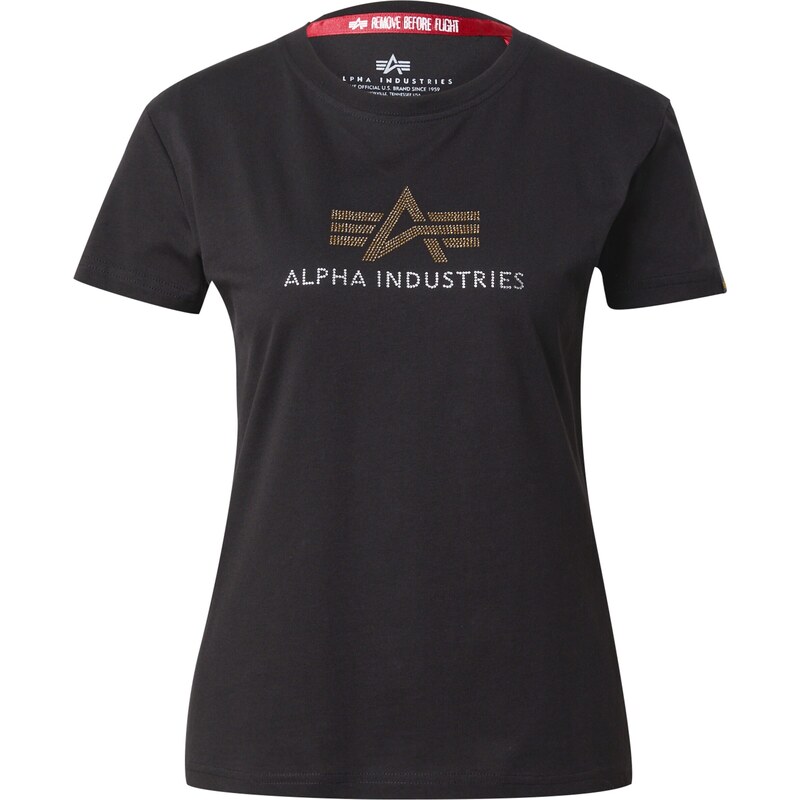 ALPHA INDUSTRIES Tričko Crystal zlatá / čierna / strieborná 38140832