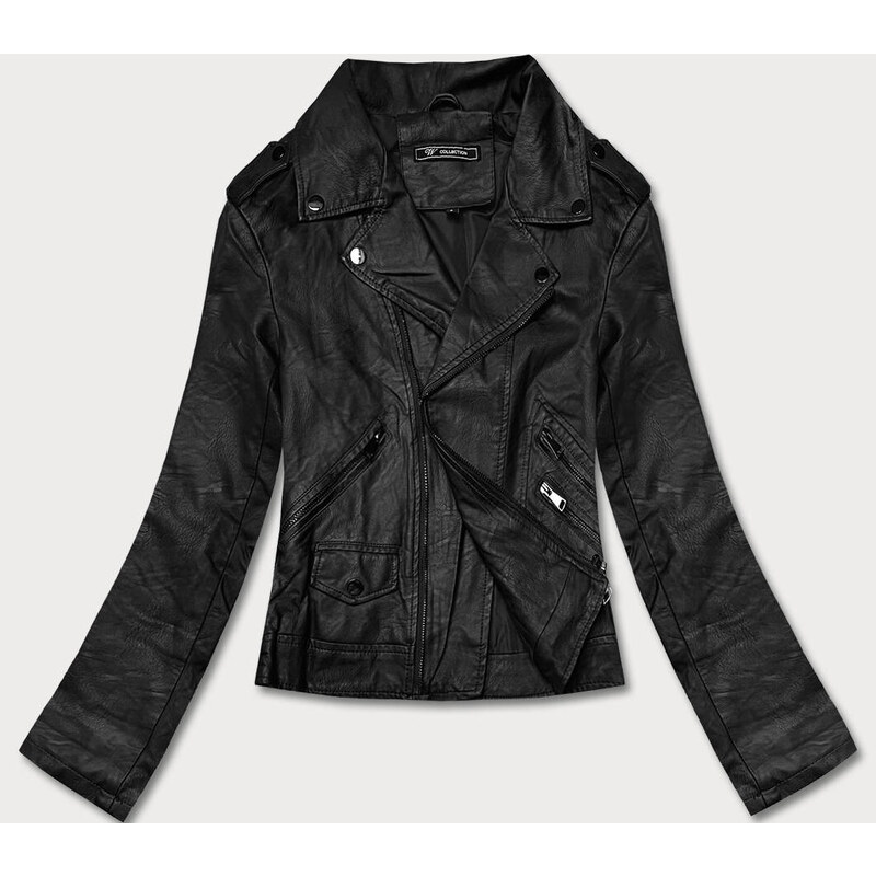 Forget me not FASHION Čierna dámska bunda ramoneska (BN-20025-1) 49749063