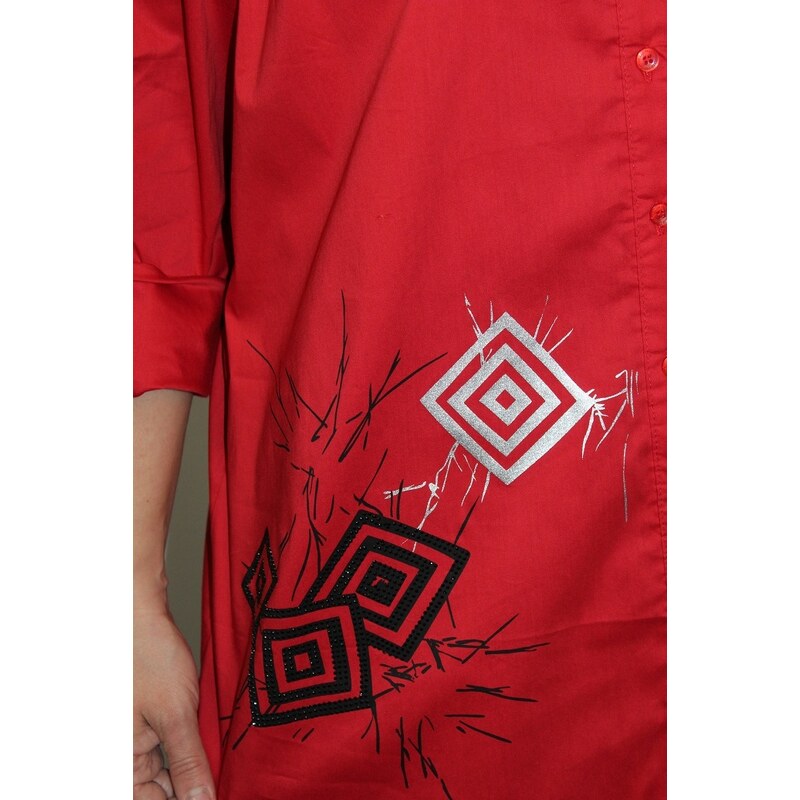 Turecko Klasická košeľa s aplikáciou - červená