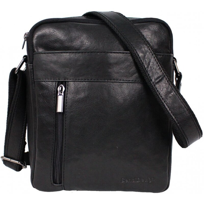 Sendi Design Pánska kožená taška cez rameno DANDY čierna 19978611