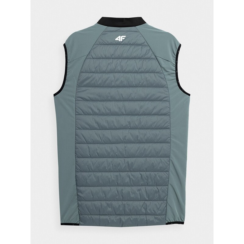 4F Pánska trekingová zatepľovacia vesta s recyklovanou výplňou PrimaLoft Black Eco