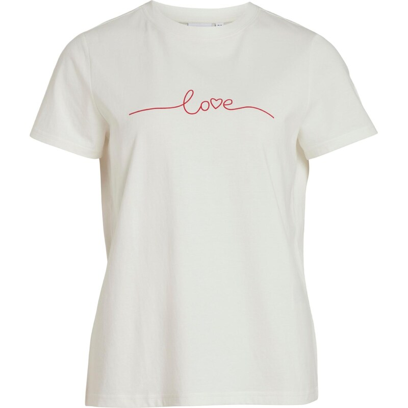 VILA Tričko PURE ružová / biela 68503560