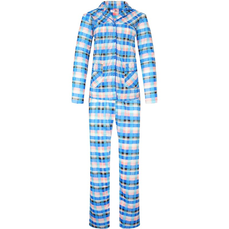 Holland Odeta dámske kockované pyžamo dlhé 2271