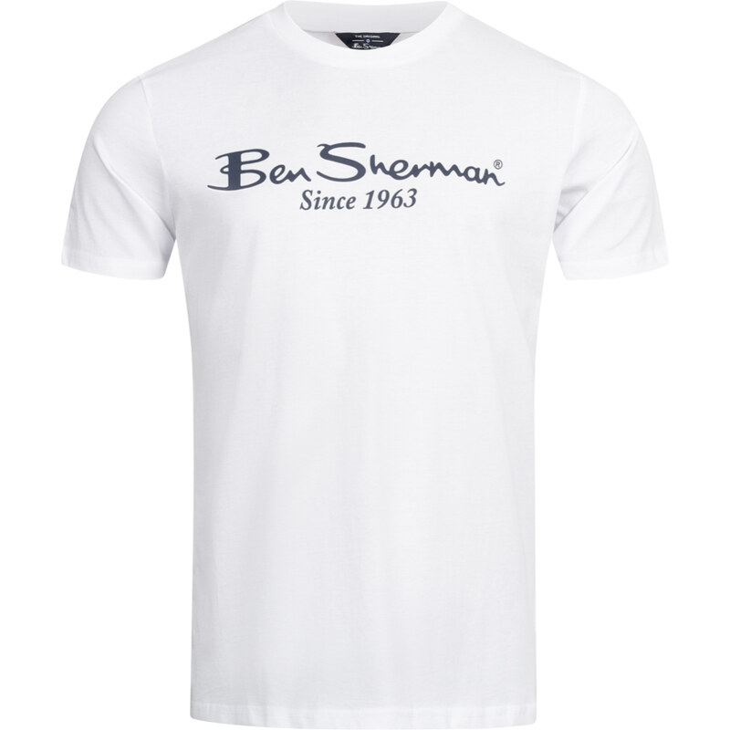 Ben Sherman Pánske Tričko Logo Biele Biela S