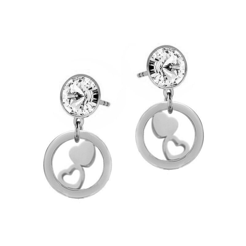 SWAROVSKI Elements Swarovski e. visiacie náušnice Design Love z ocele 39156442