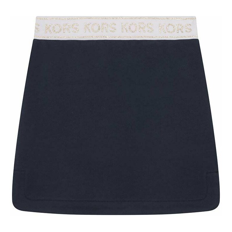 Dievčenská bavlnená sukňa Michael Kors tmavomodrá farba, mini, rovný strih