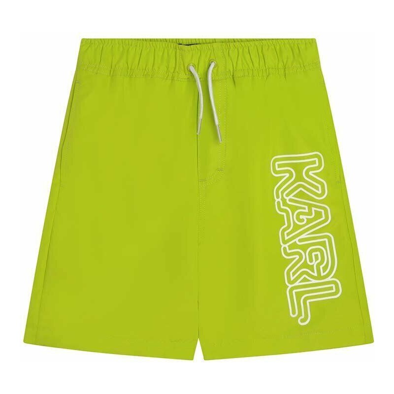 Detské plavkové šortky Karl Lagerfeld zelená farba