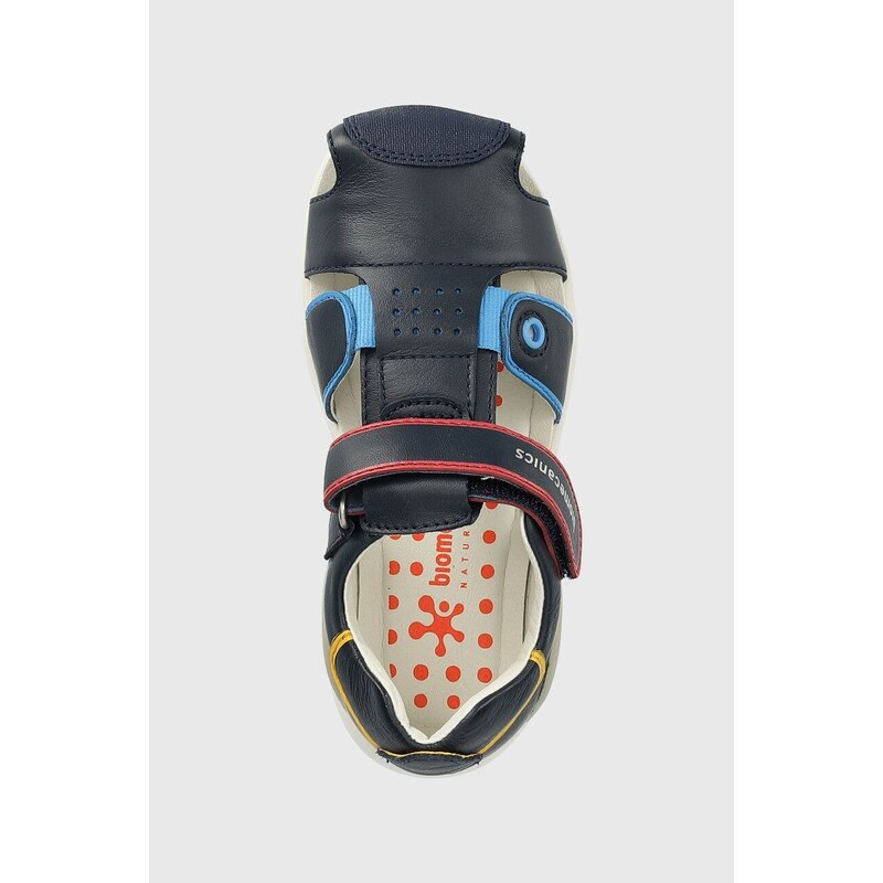 Detské kožené sandále Biomecanics tmavomodrá farba