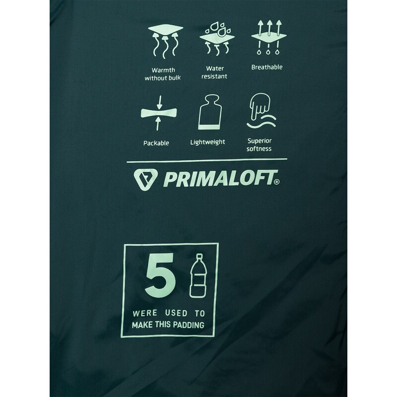 4F Pánska trekingová zatepľovacia bunda s recyklovanou výplňou PrimaLoft Black Eco