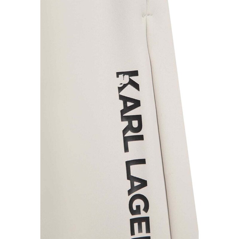 Detské krátke nohavice Karl Lagerfeld šedá farba, nastaviteľný pás