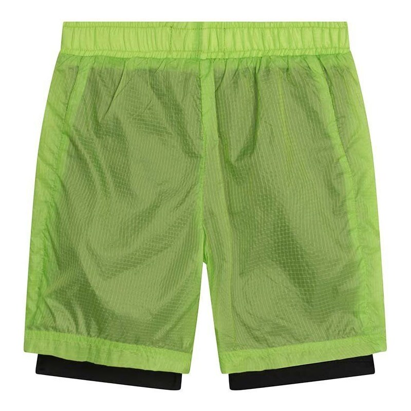 Detské krátke nohavice Karl Lagerfeld zelená farba, nastaviteľný pás