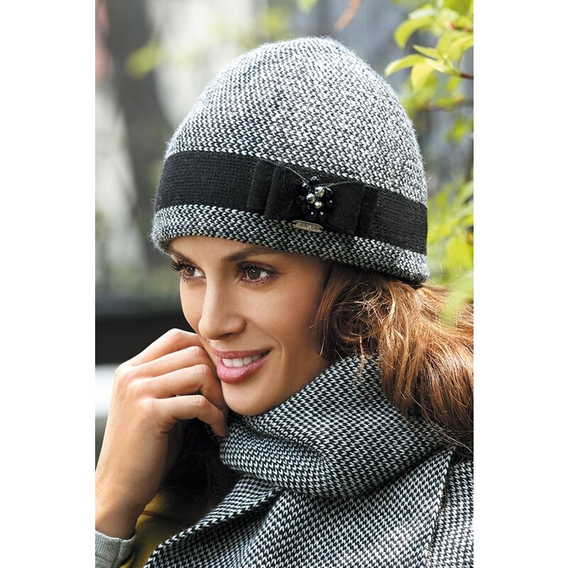 Kamea Čierna elegantná dámska čiapka Basilia, Farba čierna 39220627