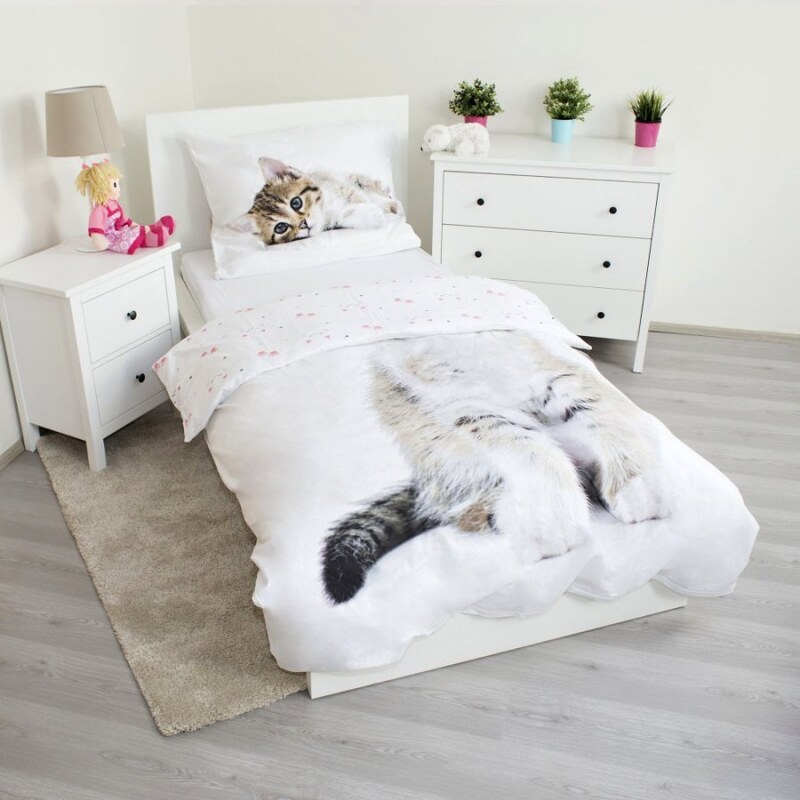Jerry Fabrics Bavlnené posteľné obliečky Mačiatko - 100% bavlna - 70 x 90 cm + 140 x 200 cm