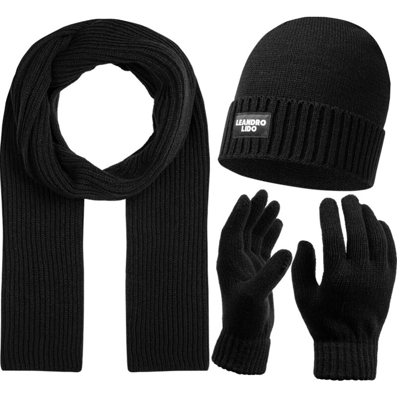 LEANDRO LIDO Epomeo Pánsky Zimný Set 3ks čierny Čierna 47153183
