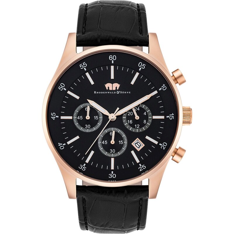 Rhodenwald & Söhne Analógové hodinky ružové zlato / čierna 66706791