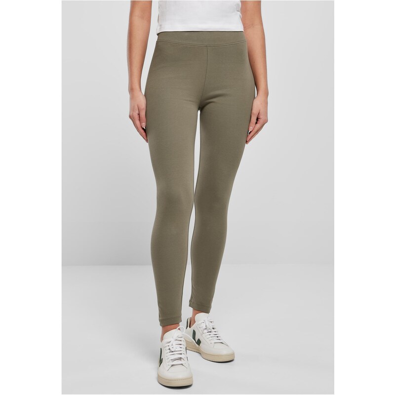 Urban Classics Womens Jersey leggings with high waist olive 50661414