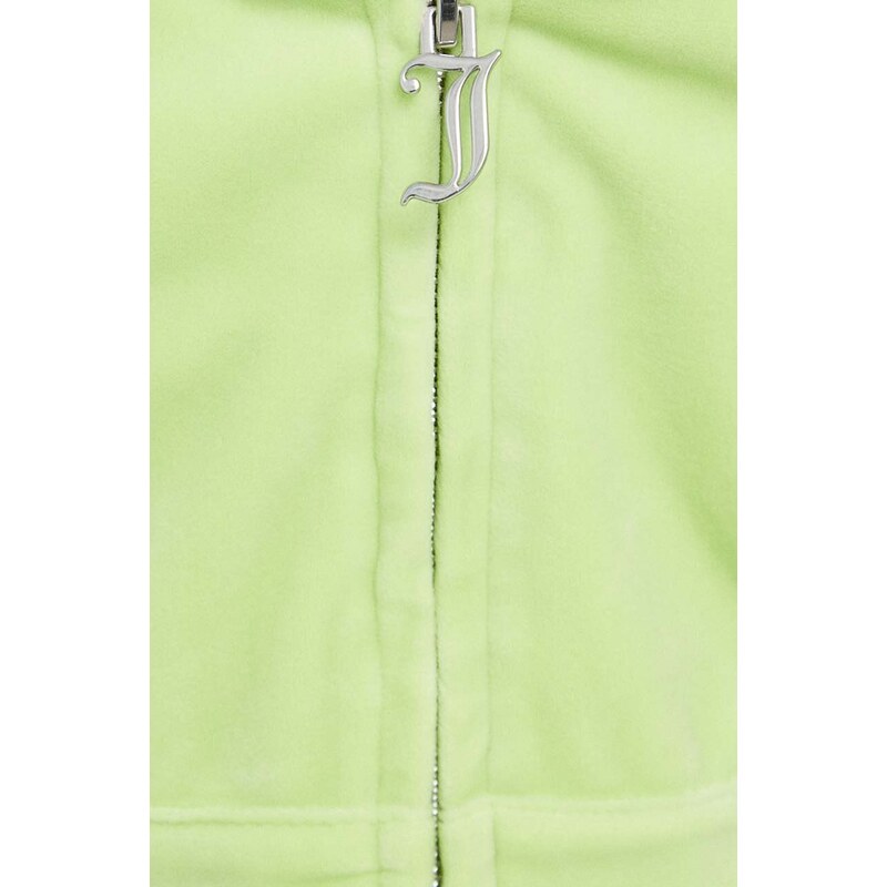 Mikina Juicy Couture dámska, zelená farba, s kapucňou, jednofarebná