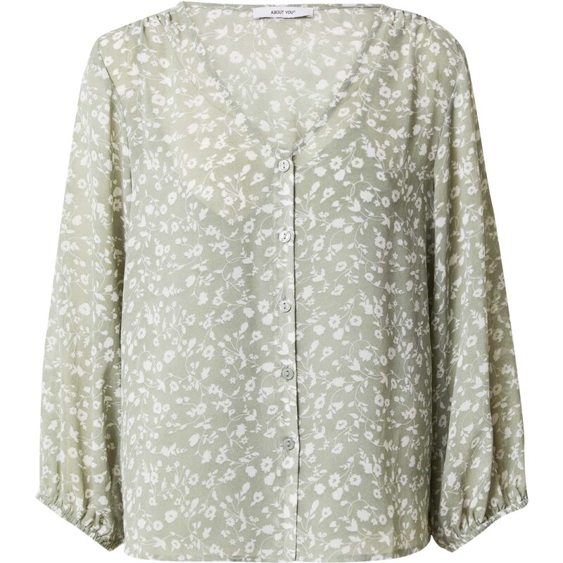 ABOUT YOU Blúzka Marissa pastelovo zelená / prírodná biela 58463921
