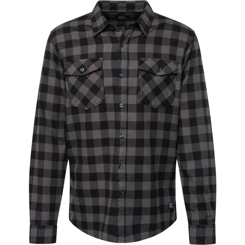 Vintage Industries Košeľa Harley kamenná / čierna 39317646