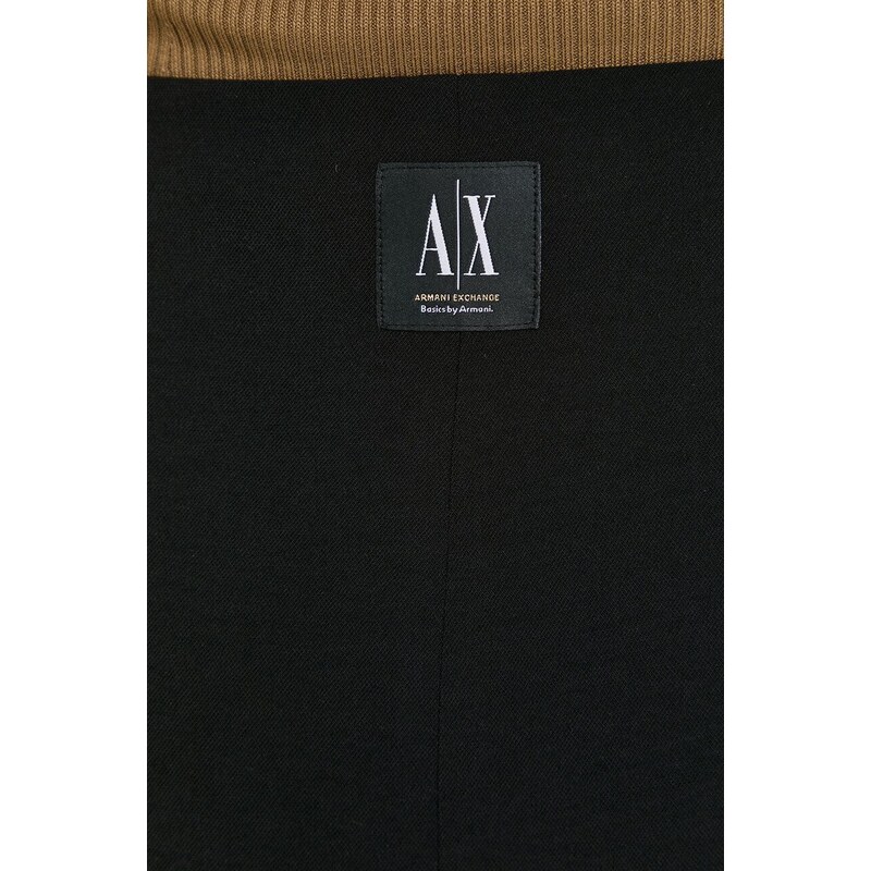 Sukňa Armani Exchange čierna farba, mini, áčkový strih