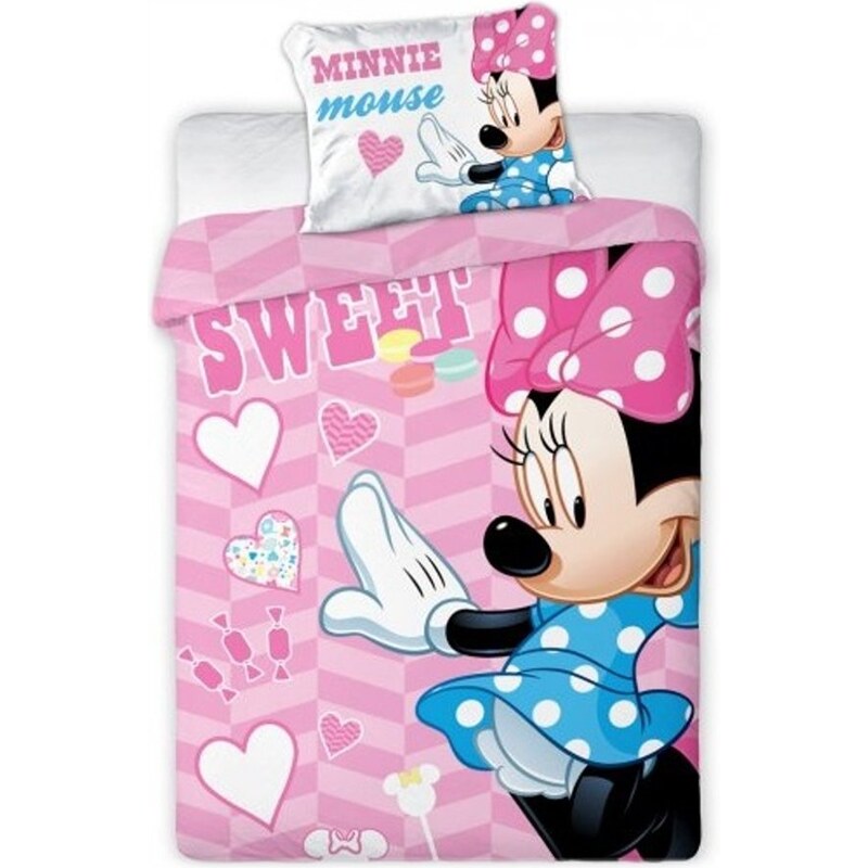 Faro Obliečky do malej detskej postieľky Sweet Minnie Mouse - Disney - 100% bavlna - 100 x 135 cm + 40 x 60 cm